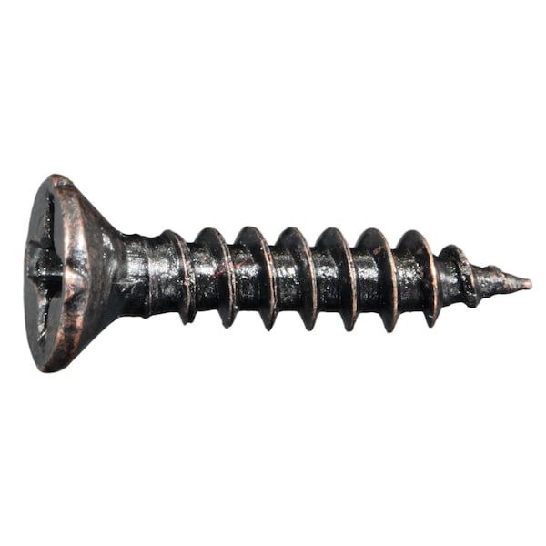 Midwest Fastener Wood Screw, #5, 5/8 in, Bronze Steel Flat Head Phillips Drive, 50 PK 930982 - main